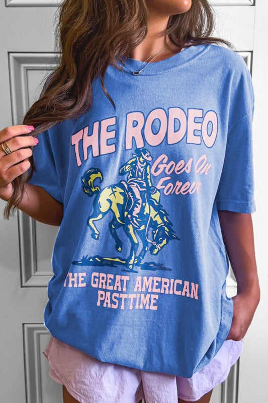 Graphic Rodeo Round Neck Short Sleeve T-Shirt